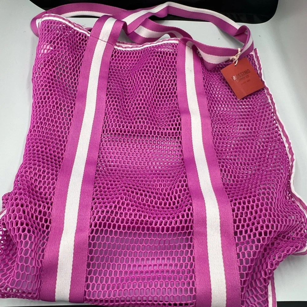 Mossimo Mesh Tote Bag – Pink/Violet Beach Pool Gym Bag – NEW‎ With Tags - Picture 3 of 5